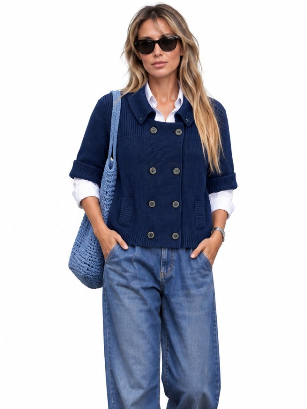 Jacob Cotton/ramie blend sweater, nautical vibe
